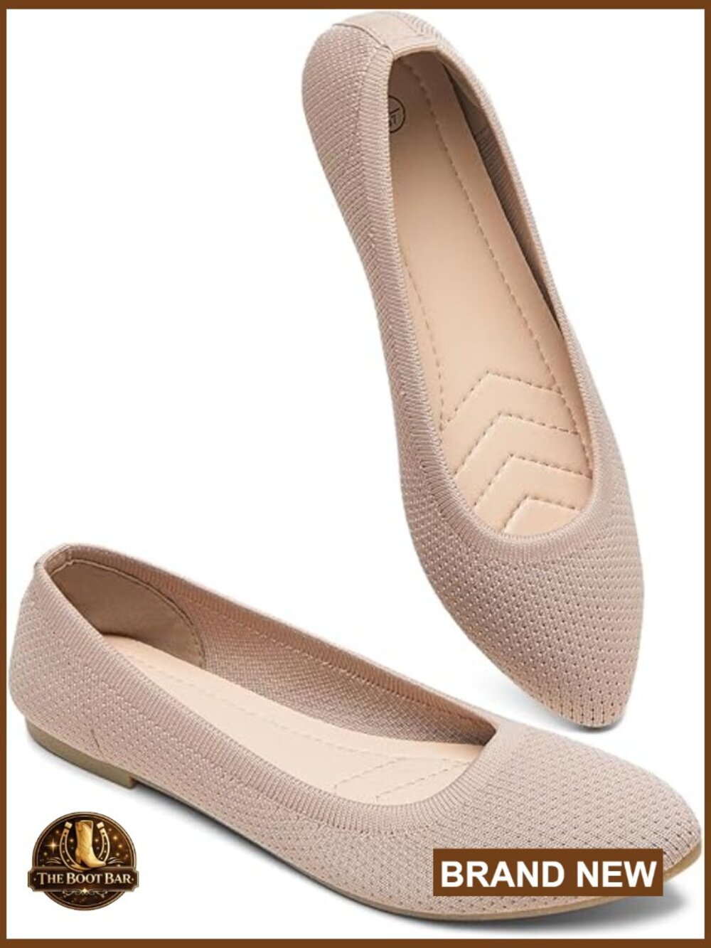 Pointed-Toe Mesh Flats with Memory Foam Insole, Comfortable Dress Shoes